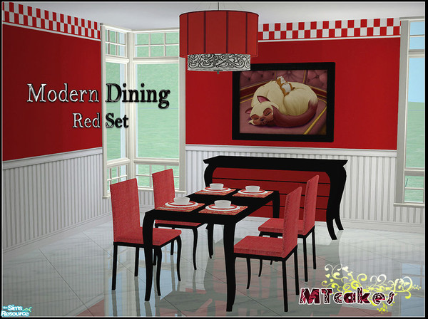 Sims 2 — MT-ModernDining-RedSet by MTcakes — 1st recolor set of our ModernDining.All items are red&black.Please enjoy