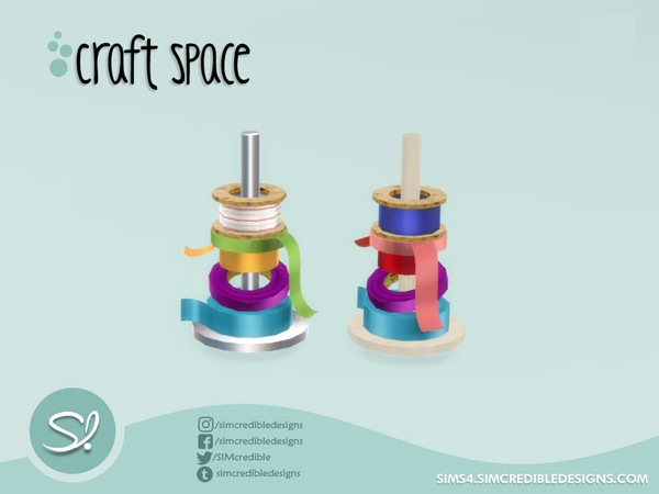 Sims 4 — Craft Space - Tapes Ribbon Rolls by SIMcredible! — by SIMcredibledesigns.com available at TSR 2 colors