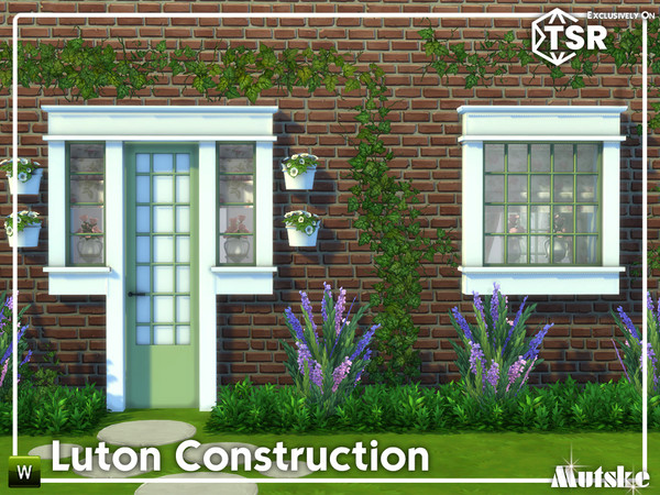 Sims 4 — Luton Constructionset Part 3 by Mutske — English style windows, to build your own landhouse. Comes with