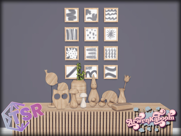 Sims 4 — Halley Deco by ArwenKaboom — Halley hallway featuring wooden components and natural colors. You can find all