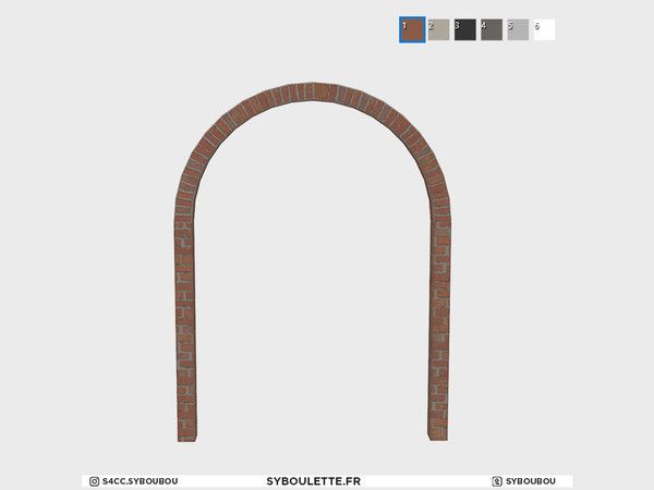 Sims 4 — Loft - Double arch (short) by Syboubou — This is a two tiles brick arch fit for short wall.
