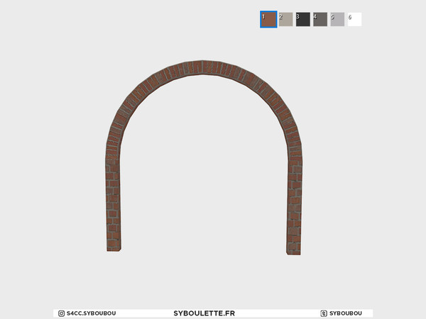 Sims 4 — Loft - Large arch (medium) by Syboubou — This is a 4 tiles brick arch fit for medium wall.