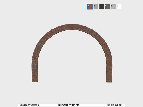 Sims 4 — Loft - Large arch (short) by Syboubou — This is a 4 tiles brick arch fit for short wall.