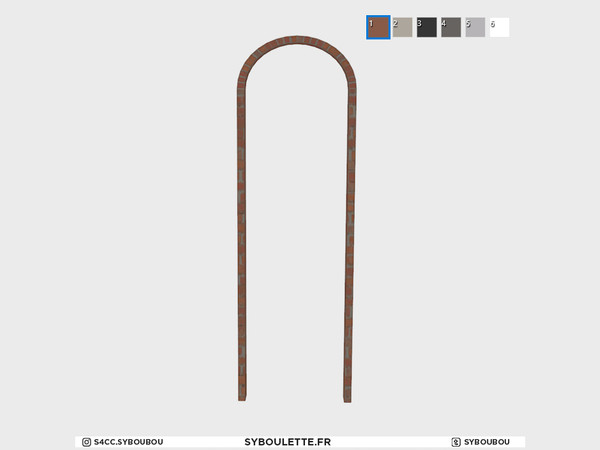 Sims 4 — Loft - Single arch (medium) by Syboubou — This is a one tile brick arch fit for medium wall.