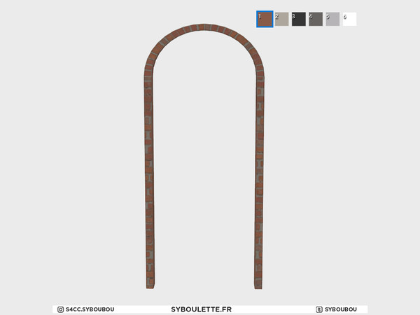 Sims 4 — Loft - Single arch (short) by Syboubou — This is a one tile brick arch fit for medium wall.
