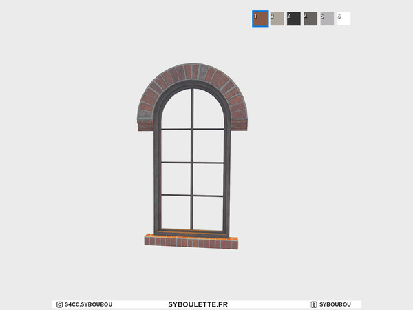 Sims 4 — Loft - Window by Syboubou — Single window with metal frame and brick surroundings