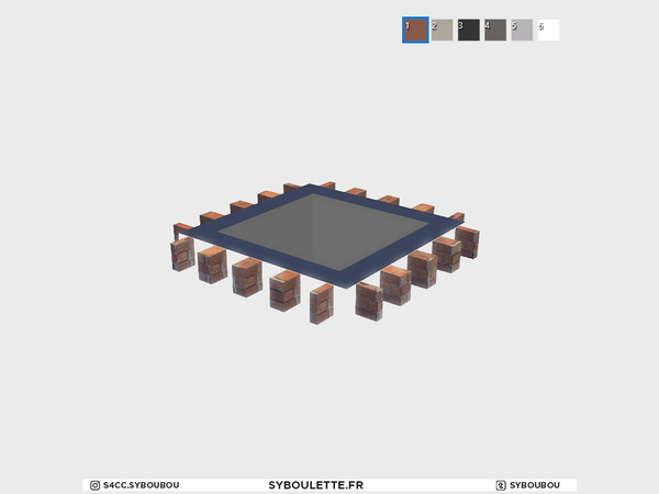 Sims 4 — Loft - Brick frieze by Syboubou — Brick frieze that will fit the Loft fence, available in 6 brick color