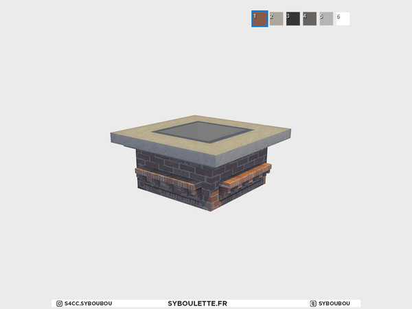 Sims 4 — Loft - Brick frieze V2 by Syboubou — Brick frieze that will fit the Loft fence, available in 6 brick color
