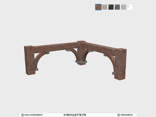 Sims 4 — Loft - Brick spandrel by Syboubou — Brick spandrel that will fit the Loft fence, available in 6 brick color