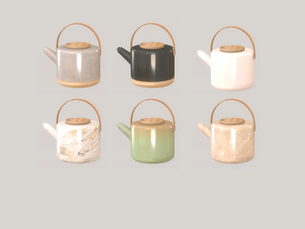 Sims 4 — Kitchen Jacey Tea Pot by ung999 — Kitchen Jacey Tea Pot Color options : 6 Located at : Decor / clutter