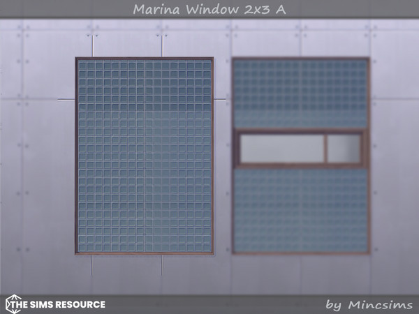 Sims 4 — Marina Window 2x3 A by Mincsims — Basegame Compatible. 8 swatches. for short wall.