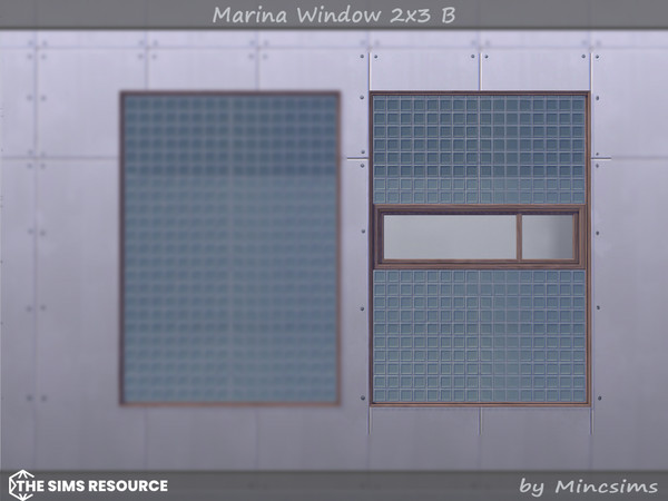 Sims 4 — Marina Window 2x3 B by Mincsims — Basegame Compatible. 8 swatches. for short wall.