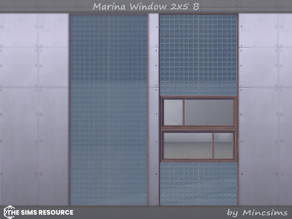 Sims 4 — Marina Window 2x5 B by Mincsims — Basegame Compatible. 8 swatches. for tall wall.