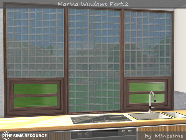 Sims 4 — Marina Windows Part.02 by Mincsims — The set consists of 12 packages. 2x2, 1x2, Narrow 1x2 for Short wall 2x1,