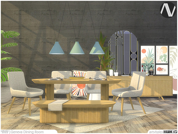Sims 4 — Geneva Dining Room by ArtVitalex — Dining Room Collection | All rights reserved | Belong to 2022 ArtVitalex@TSR