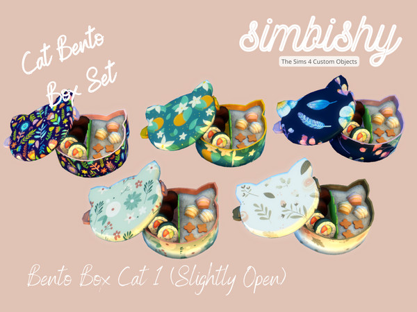 Sims 4 — Bento Box Cat 1 (Slightly Open) by simbishy — For cute lunchtimes! A little cat-shaped bento box slightly open
