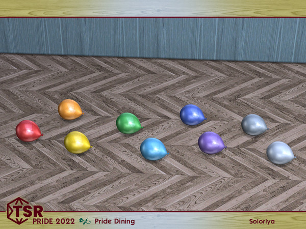 Sims 4 — PRIDE 2022 - Pride Dining. Balloon by soloriya — Balloon. Can be placed on any surfaces. Part of PRIDE 2022