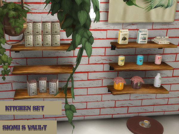 Sims 4 — Kitchen set by siomisvault — Hi! I created some stuff for the kitchen like I said before haha. I got messy