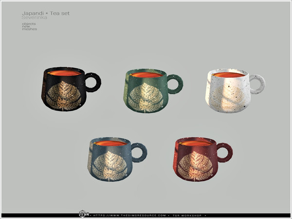 Sims 4 — Japandi - tea cup by Severinka_ — Tea cup full From the set 'Japandi Tea set' Build / Buy category: Decor /