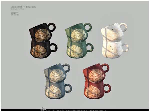Sims 4 — Japandi - two tea cups by Severinka_ — Two tea cups From the set 'Japandi Tea set' Build / Buy category: Decor /