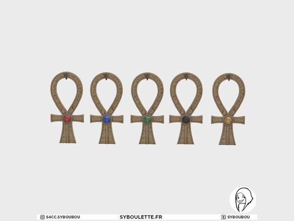 Sims 4 — Archeology - Ankh by Syboubou — This is a golden ank hanged to the wall. Inspired by Tomb Raider.