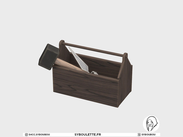 Sims 4 — Archeology - Toolbox by Syboubou — This is a wooden toolrbox with archeologist's tools.