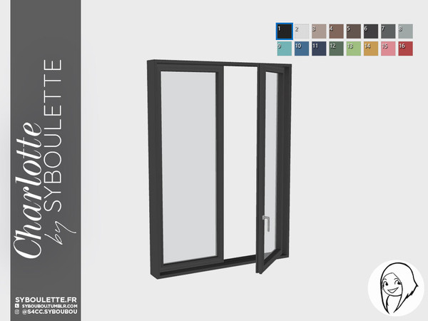 Sims 4 — Charlotte - Modern Double window Half by Syboubou — This is a modern half opened double window.