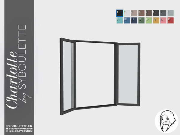 Sims 4 — Charlotte - Modern Double window Open by Syboubou — This is a modern wide opened double window.