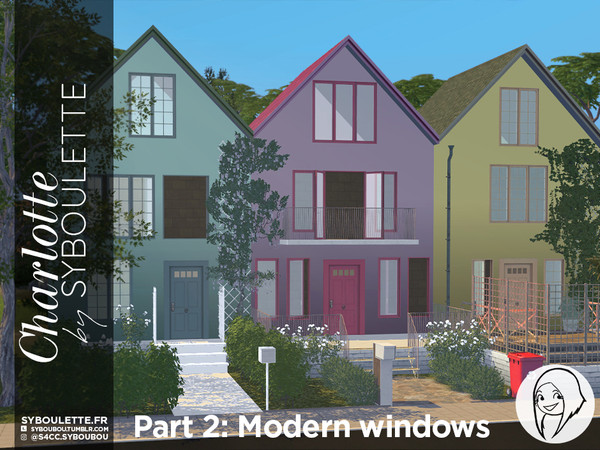 Sims 4 — Patreon Early Release - Charlotte part 2: Modern windows by Syboubou — This is a set with French windows and