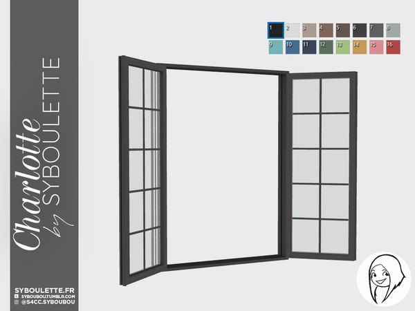 Sims 4 — Charlotte - Double window Open by Syboubou — This is a wide opened double window.