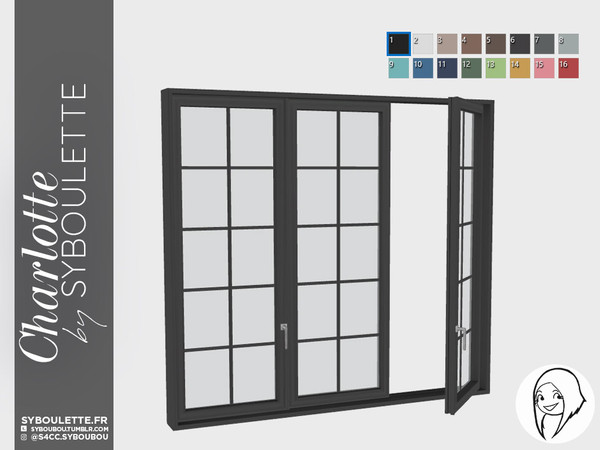 Sims 4 — Charlotte - Triple window Half by Syboubou — This is a half opened triple window.