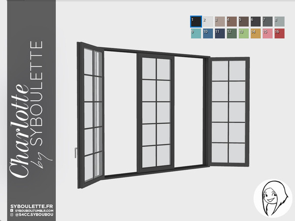 Sims 4 — Charlotte - Triple window Open by Syboubou — This is a wide opened triple window.