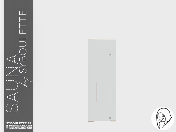 Sims 4 — Sauna - Short door by Syboubou — This a seamless glass door to create an unlimited sauna window. Note that