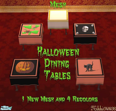 Sims 2 — Halloween Party Dining Tables by Nikki041498 — I've been wanting a table that not only had four legs but a