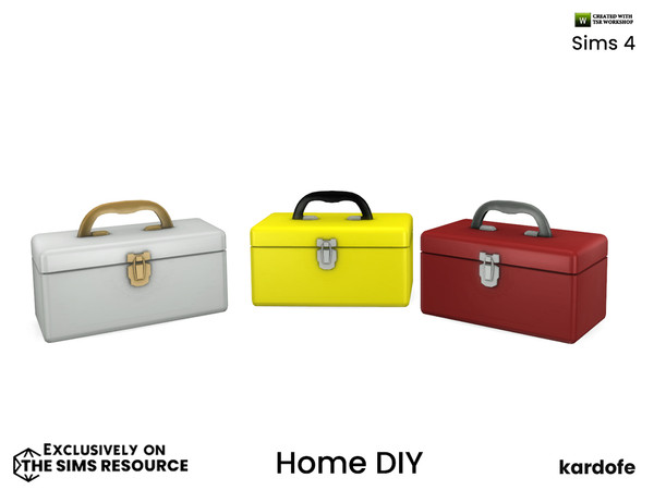 Sims 4 — kardofe_Home DIY_Toolbox by kardofe — Tool box, decorative, in three colour options