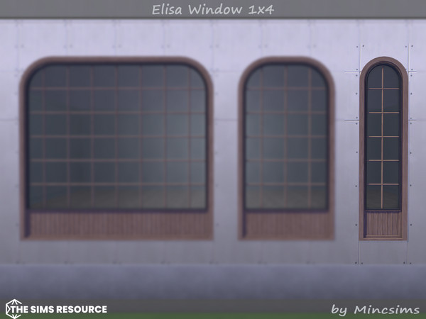 Sims 4 — Elisa Window 1x4 by Mincsims — Basegame Compatible. 8 swatches