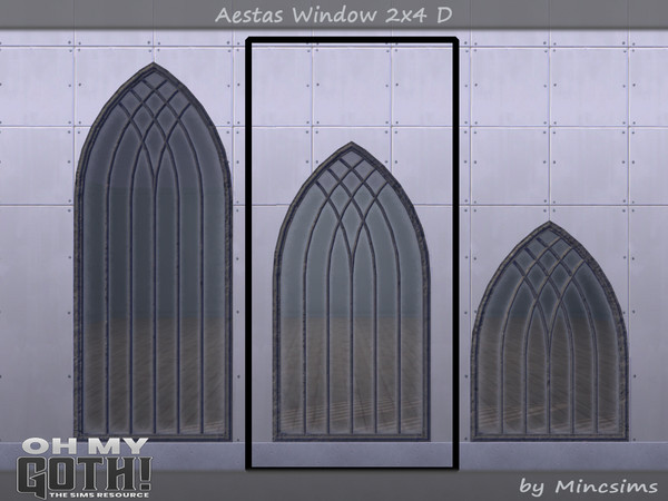 Sims 4 — Aestas Window 2x4 D by Mincsims — A part of Oh My Goth Collab. Basegame Compatible. 3 swatches.