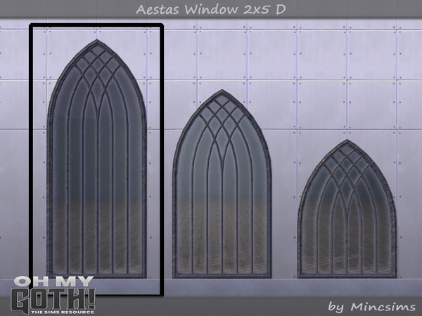 Sims 4 — Aestas Window 2x5 D by Mincsims — A part of Oh My Goth Collab. Basegame Compatible. 3 swatches.