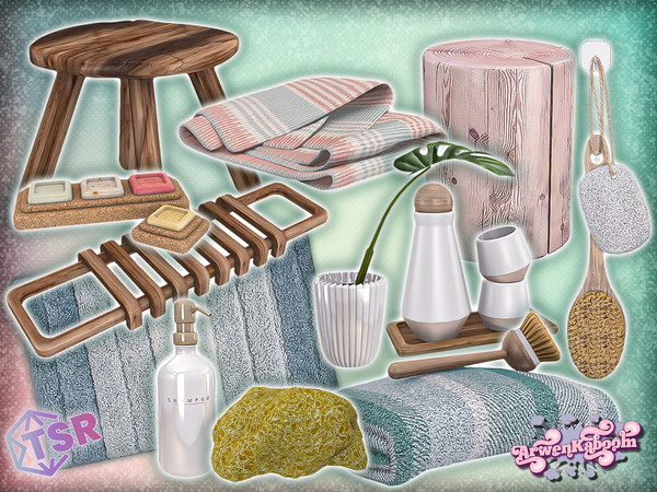 Sims 4 — Skara Deco by ArwenKaboom — Modern new bathroom deco in multiple recolors, all base game compatible. You can