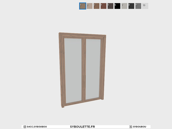 Sims 4 — A-frame - Double door (closed) by Syboubou — This is a double door with glass (closed version).