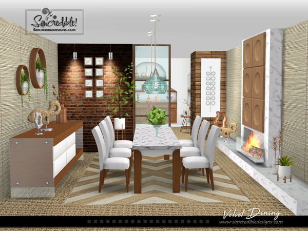 Sims 4 — Velvet [web transfer] by SIMcredible! — Bringing to you this classy and modern dining room. We're glad to bring