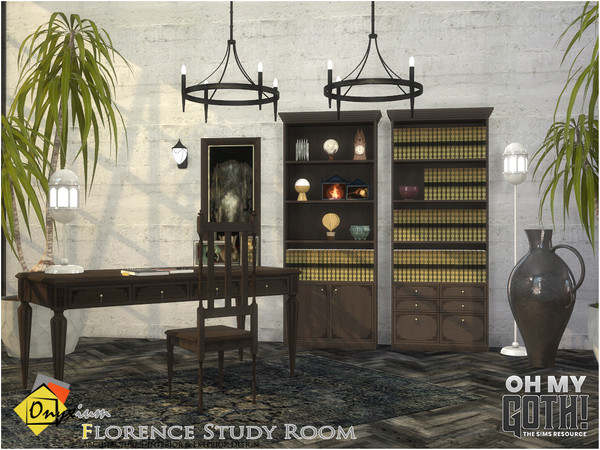 Sims 4 — Oh My Goth! - Florence Study Room by Onyxium — Onyxium@TSR Design Workshop Study Room Collection | Belong To The