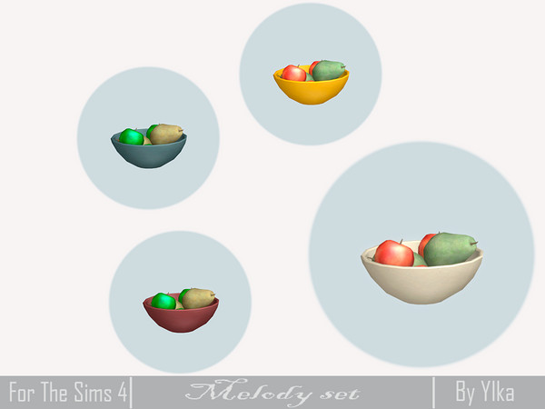 Sims 4 — [SJB] Melody set bowl of fruit by Ylka by Ylka — Has 4 colors. You can see all the colors in the photo above.