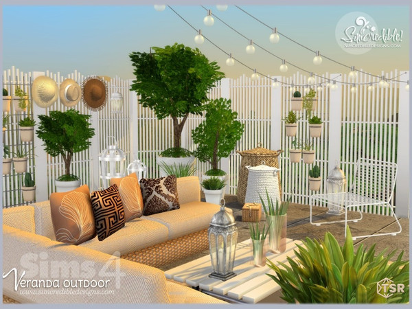 Sims 4 — Veranda Extras by SIMcredible! — This is the second part of our Veranda outdoor set. This set features lots of