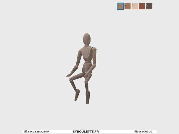 Sims 4 — Anthracite - Wooden mannequin seated by Syboubou — This is a wooden mannequin made to be seated on the edge of a