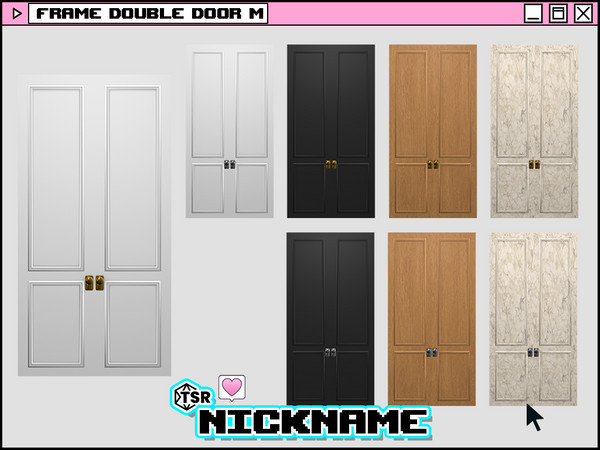 Sims 4 — frame double door M by NICKNAME_sims4 — frame door set 12 package files. -frame single door S -frame single door