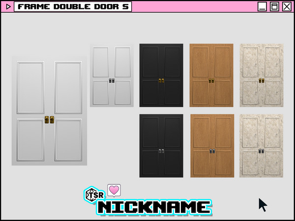 Sims 4 — frame double door S by NICKNAME_sims4 — frame door set 12 package files. -frame single door S -frame single door
