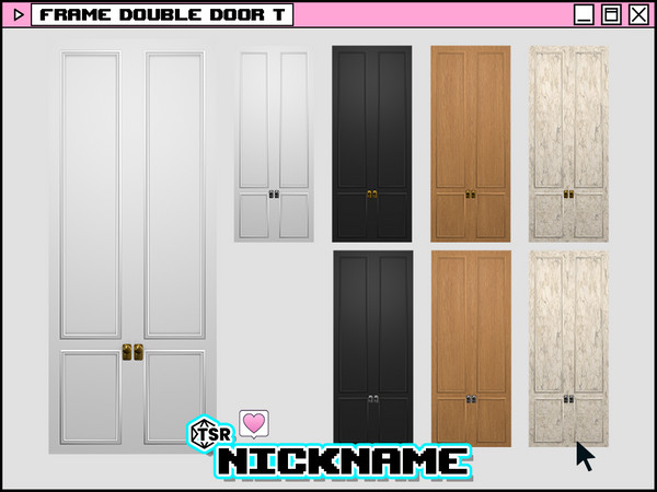 Sims 4 — frame double door T by NICKNAME_sims4 — frame door set 12 package files. -frame single door S -frame single door