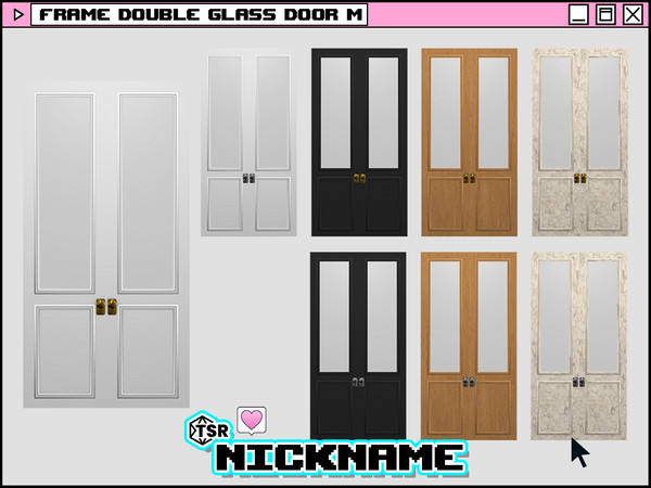 Sims 4 — frame double glass door M by NICKNAME_sims4 — frame door set 12 package files. -frame single door S -frame