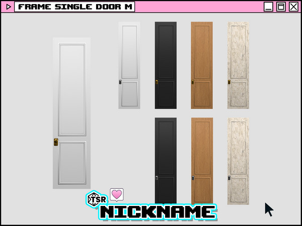 Sims 4 — frame single door M by NICKNAME_sims4 — frame door set 12 package files. -frame single door S -frame single door